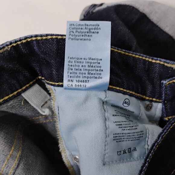 AG Adriano Goldschmied Jeans Dark Wash The Rhett High Waisted Crop Straight 25R - Picture 12 of 13